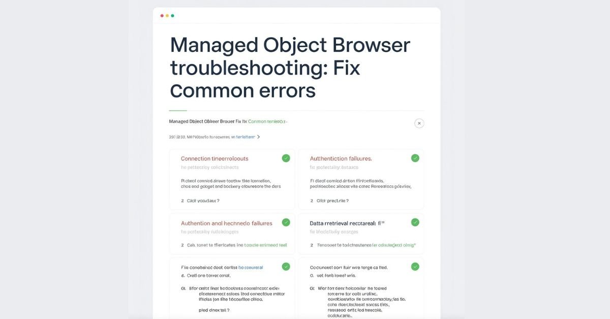 Managed Object Browser Troubleshooting: Fix Common Errors